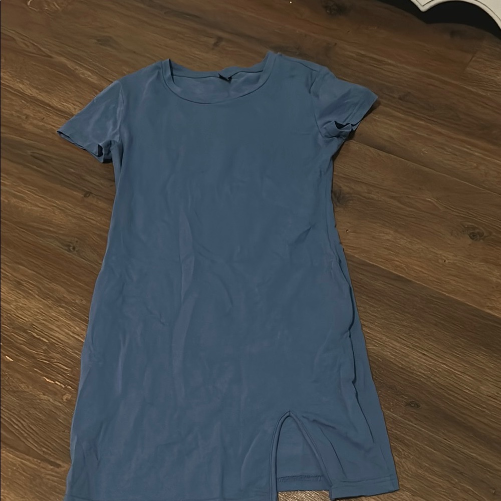 Blue Short Sleeve Dress